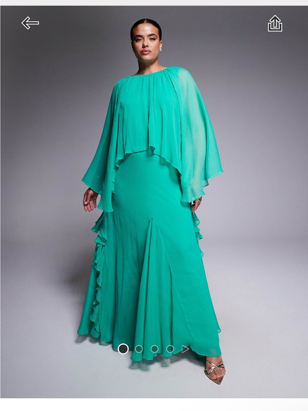 asos curve chiffon maxi dress with cape